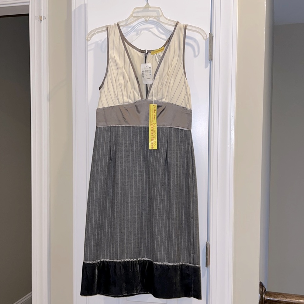 Catherine Malandrino Dress with Velvet Trim (Style 063DW73)